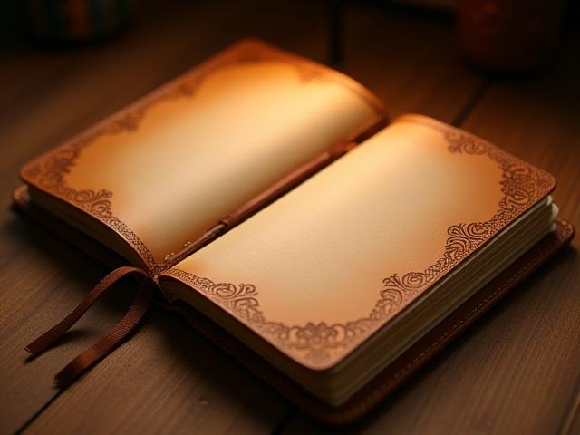 Refillable Leather Journal Cover with intricate tooling